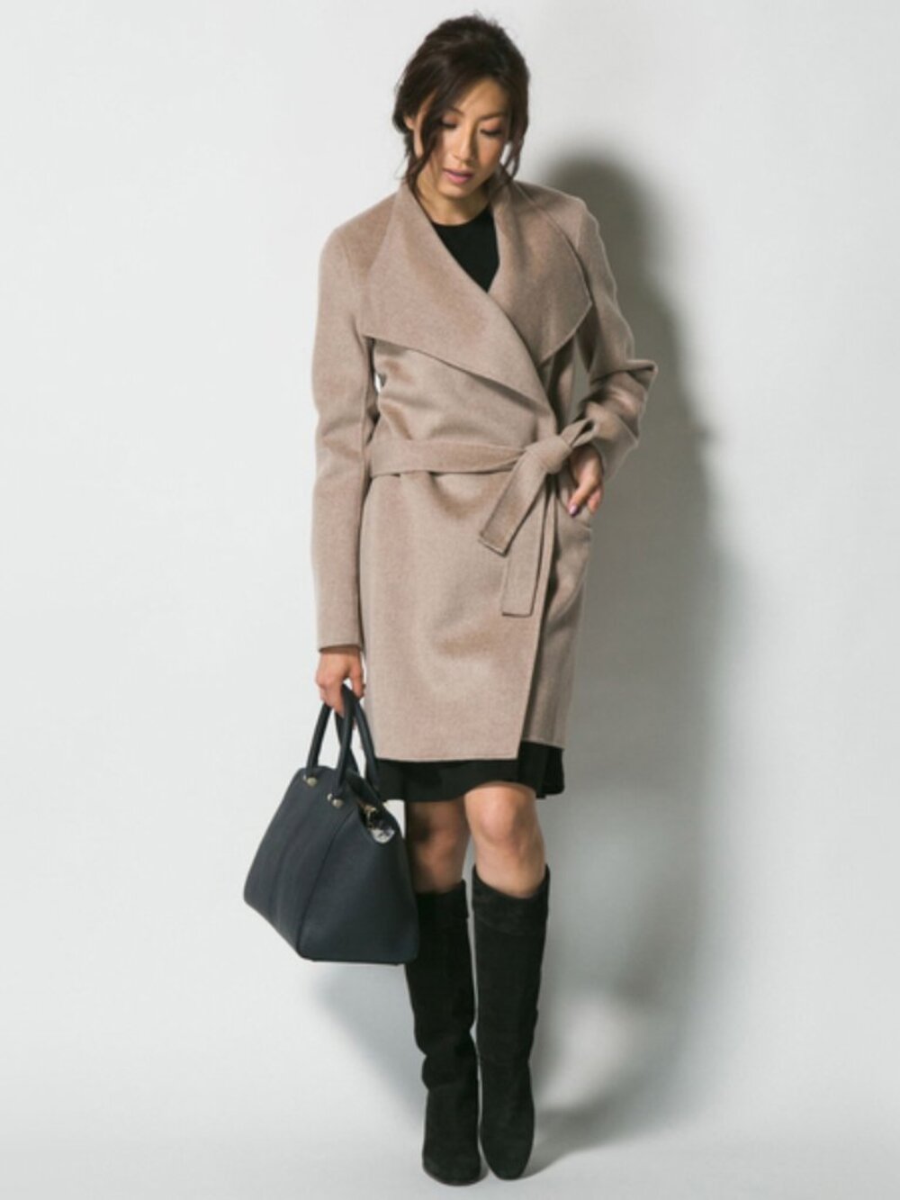 Joseph "Lisa Long" Doubleface Cashmere/Wool Coat in Taupe, size 40 (fits 6/8)